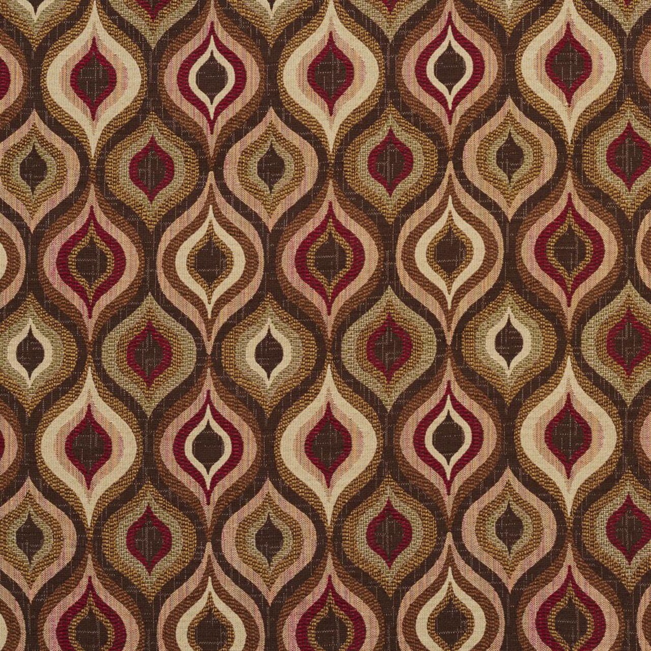 Adobe Lantern - Brown,Red & Burgundy Abstract & Geometric Upholstery Fabric 54 Inches"